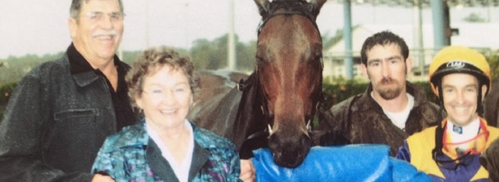 Neil and Patricia with their winning racehorse